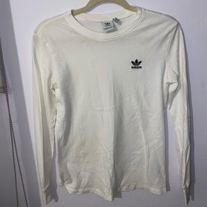 White adidas long sleeve tee